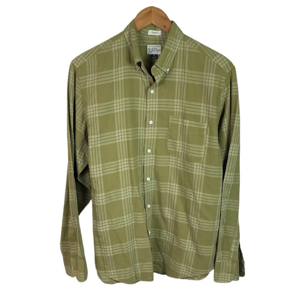 BF1418 Mens J. Crew Classic Fit Plaid Business Casual Button Down Shirt M - Picture 1 of 5
